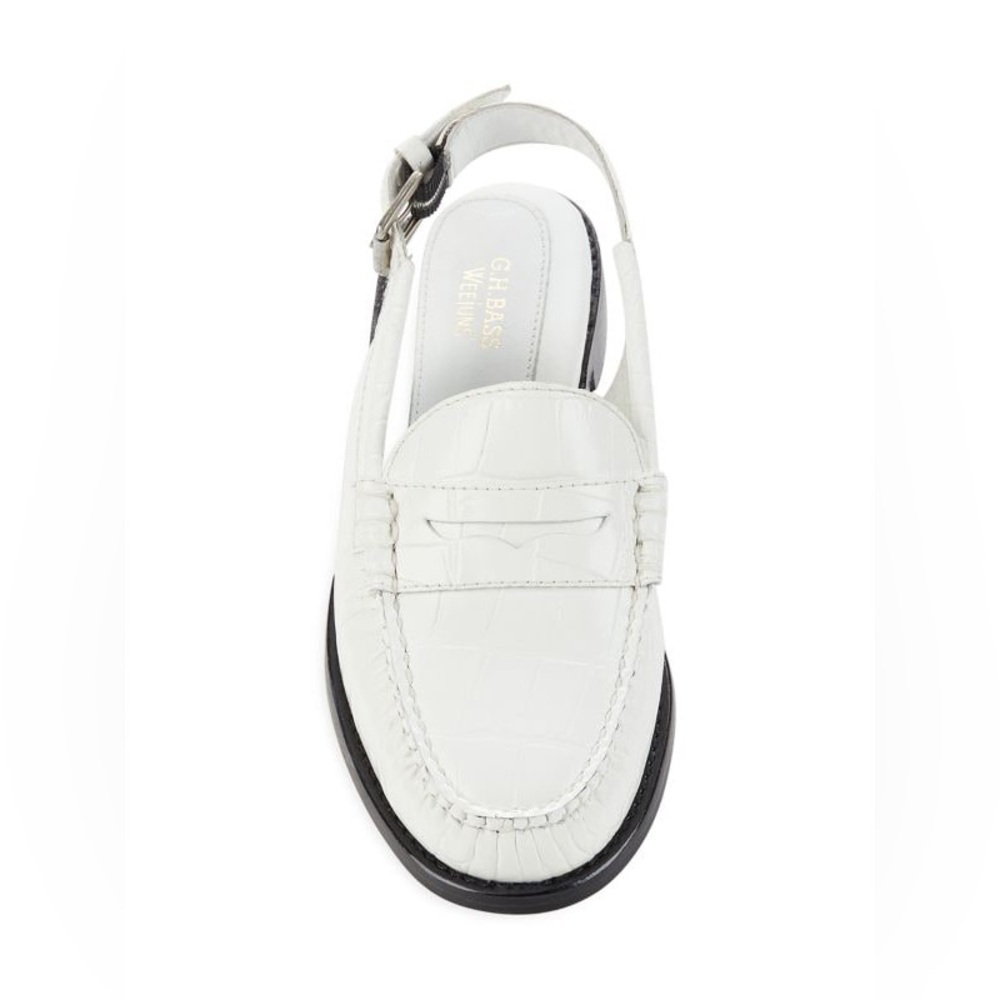 NWT Whitney Croc-Embossed Slingback Penny Loafers - Picture 5 of 7